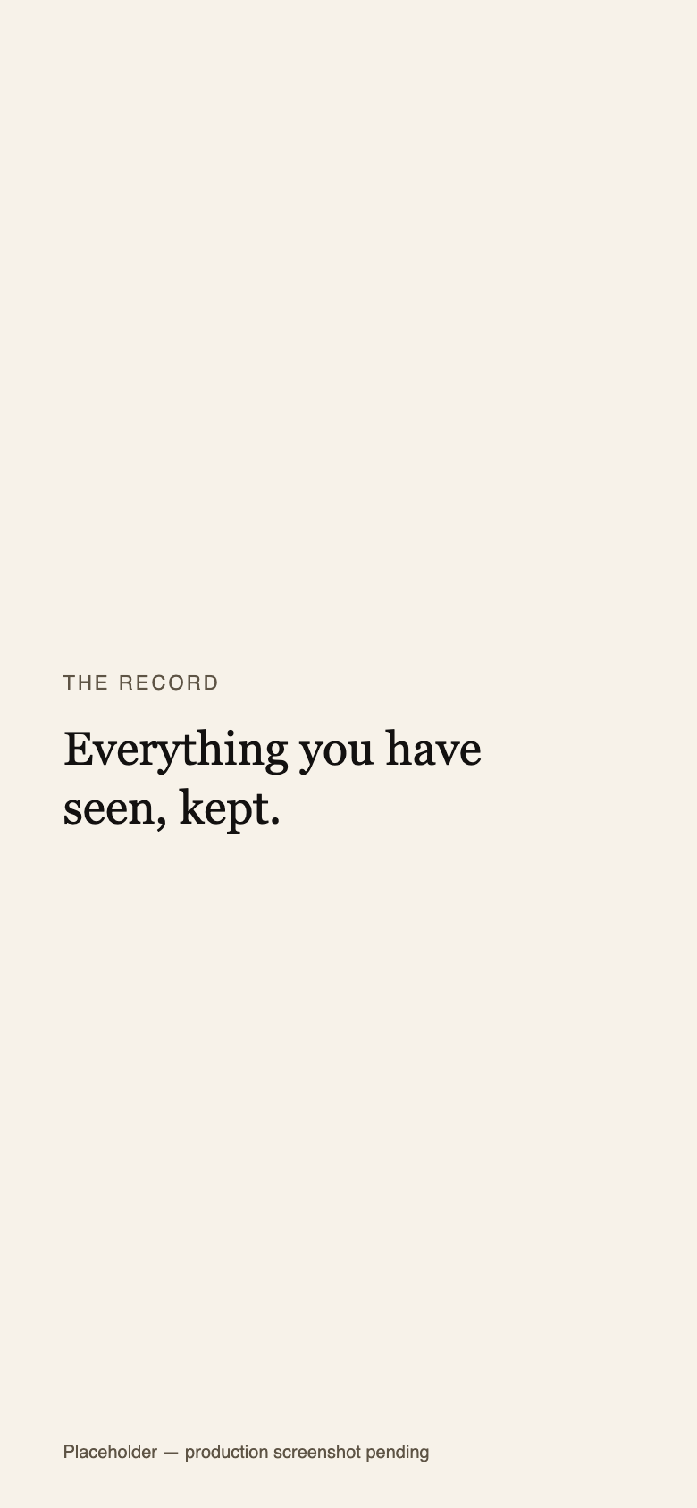 The Record's Archetypes view in the app, showing the current archetype read